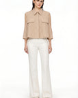 PHASELIS CAMEL GINGHAM CAPE