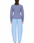 POSITANO GINGHAM SHIRT WITH GEOMETRICAL SILHOUETTE