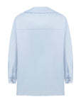 BLUE PETUNYA SHIRT WITH BEADED ZIP DETAIL