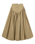 CAMEL TAFFETA BALLOON SKIRT