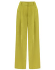 CLASSIC OLIVE PLEATED PANTS