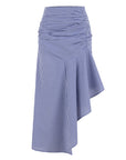 GINGHAM FLOUNCE MIDI SKIRT