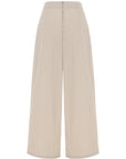 BELTLESS GINGHAM WIDE LEG PANTS
