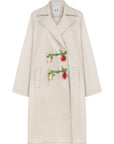 TRENCH COAT WITH FLORAL EMBROIDERED BUTTONS