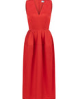 SLEEVELESS RED BALLOON DRESS