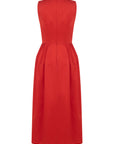 SLEEVELESS RED BALLOON DRESS