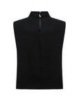 BLACK LALE BLOUSE WITH DRAPED NECKLINE
