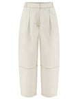 WHITE DENIM CONIC PANTS