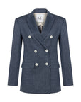 NAVY BLUE STRIPED DENIM JACKET