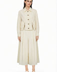 BUTTER YELLOW PLEATED SKIRT