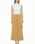 CAMEL SKIRT WITH BUTTONS