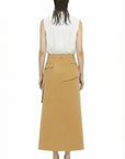 CAMEL SKIRT WITH BUTTONS