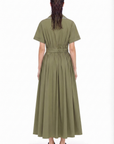 KHAKI POPLIN SHIRT DRESS