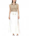 MIDI SKIRT WITH SIDE PLEATS