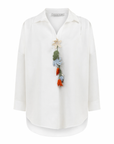 TROPEA RELAXED SHIRT WITH EMBROIDERED ACCESSORY