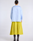 BUTTER YELLOW PETUNYA SHIRT WITH BEADED ZIP DETAIL