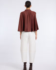 WHITE DENIM CONIC PANTS