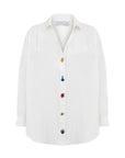 OLIMPOS WHITE SHIRT WITH EMBROIDERED BUTTONS