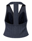 DENIM VEST WITH EMBROIDERED BUTTONS
