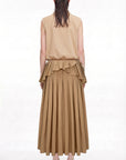 CAMEL SKIRT WITH PLEATS