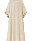 YELLOW EMBROIDERED CAFTAN