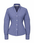 POSITANO GINGHAM SHIRT WITH GEOMETRICAL SILHOUETTE