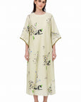 LINEN CAFTAN WITH MOSAIC PATTERN