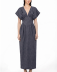 BALLOON-LIKE DRESS WITH FITTED WAIST