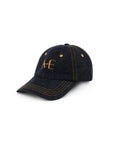 NAVY DENIM CAP WITH BLUE STRIPED BANDANA