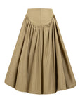 CAMEL TAFFETA BALLOON SKIRT