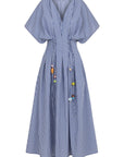 GINGHAM SHORT SLEEVED DRESS WITH TASSELS