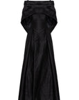 DRAPED SHAWL SHANTUNG DRESS