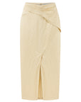 SCARF DETAILED BUTTER YELLOW SKIRT