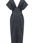 BALLOON-LIKE DRESS WITH FITTED WAIST
