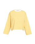 YELLOW STRIPED PRINTED SWEATSHIRT