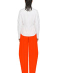 CORAL CONIC PANTS WITH TOPSTICHING
