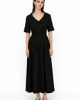 CORSET DETAILED BLACK DRESS