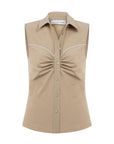 LIPARI BLOUSE WITH TOPSTICHING DETAIL