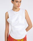 BLACK ZAMBAK BLOUSE WITH PLEATED WAIST