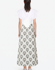 WHITE POPLIN SKIRT WITH EMBROIDERY