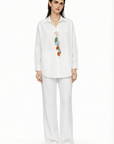 WHITE FLARED PANTS