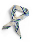 BLUE / GREEN STRIPED SATIN BANDANA