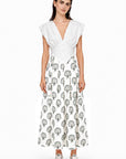 WHITE POPLIN SKIRT WITH EMBROIDERY