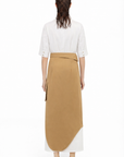 CAMEL TRENCH SKIRT DETAILED DRESS