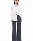 OLIMPOS WHITE SHIRT WITH EMBROIDERED BUTTONS